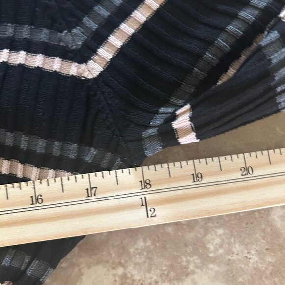 Nanette Lepore Dress Coco Mock Neck Striped Midi Sweater Ribbed Finish SZXL - Picture 10 of 10